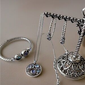 Brighton Halo collection set a hinged bangle, necklace, French wire earrings